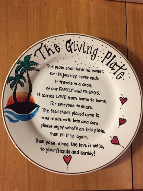 The giving plate - The Giving Plate. 1 like. This plate shall have no owner for its journey never ends, It travels in a circle of our family and friends. It carries love from home to home for everyone • · · ...